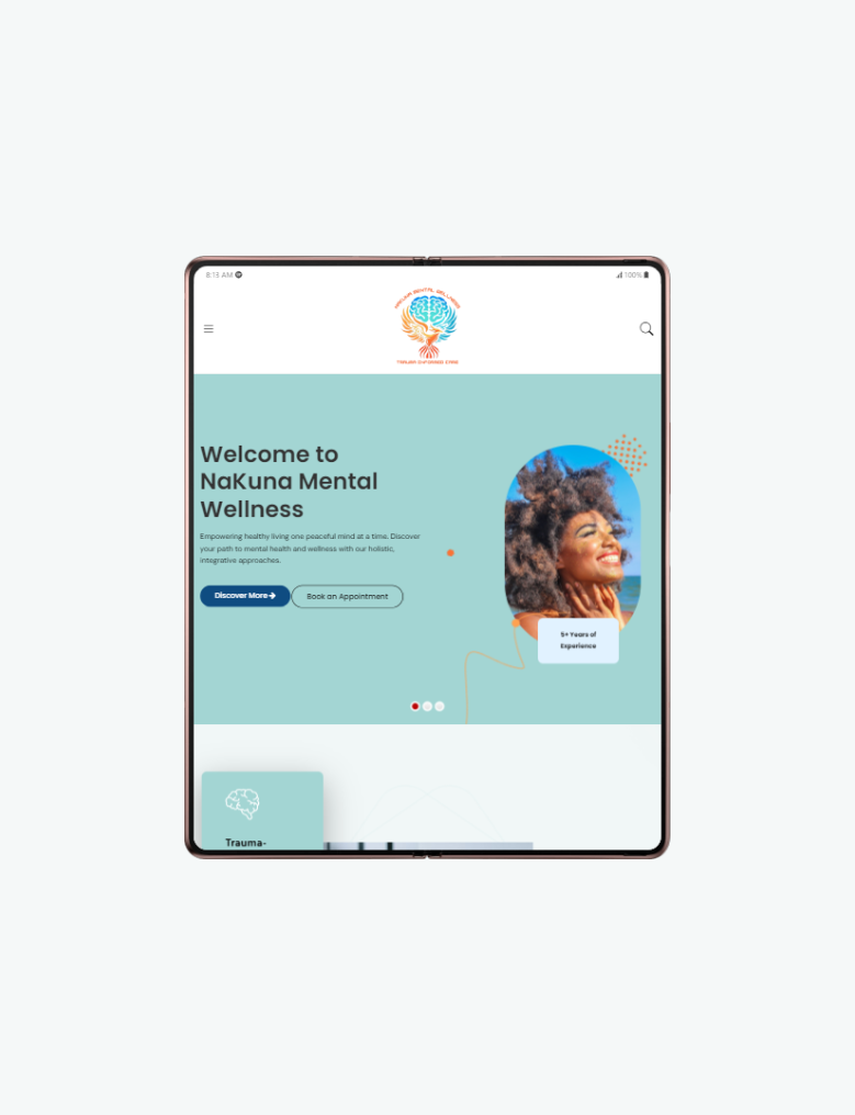 Nakuna Mental Wellness website on MRB portfolio page