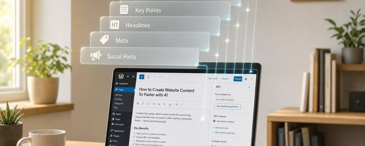 How to Create Website Content 5x Faster with AI